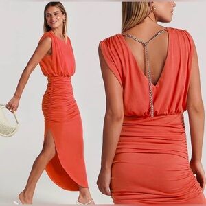 Chic Backless Orange Dress